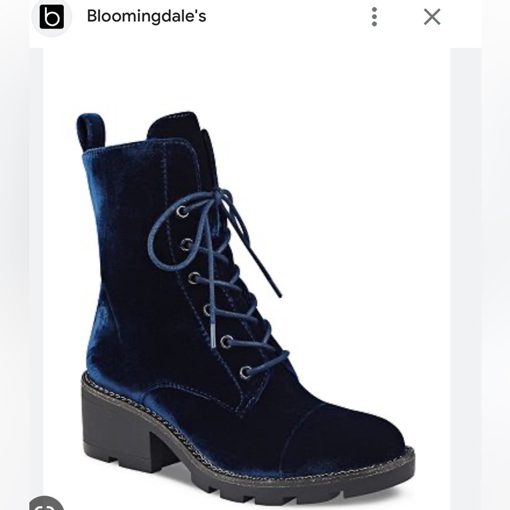Kendall + Kylie velvet combat laceup boots size 6